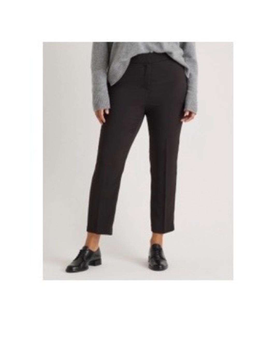 Quince Black Cropped Straight-Leg Ankle Pants